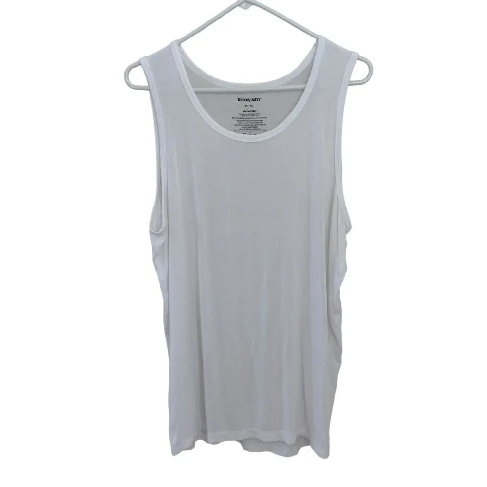 Tommy John Womens Second Skin White Tank Top Loose Fit Sz XL